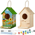 Liliful 2 Pack Wooden Birdhouse Kit for Kids and Adults, DIY Painting Set & Real Outdoor Birdhouse, Durable Craft for Garden, Classroom, Birthday Gifts Ages 3-5 4-8 8-12
