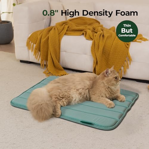 BALANCE Dog Crate Pad, Dog Foam Crate Mat Kennel Pad, Washable Water-Resistant Pet Bed Flat Dogs Cage Mat for Small Dogs - color: Granite Green, size: 24.0"L x 18.0"W x 0.8"Th