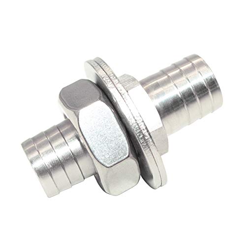 Beduan 3/4" Hose Barb Thru-Bulk Bulkhead Straight Hex Union Stainless Steel Fitting - size: 3/4" Hose Barb, style: Pack of 1