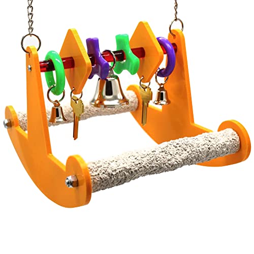 Sweet Feet and Beak Tweeter Totter Rocker, Two Perch Bird Swing, Small | Two Pedicure Perch Bird Toy, Made from Break Resistant Plastic, Hanging Toy for Play and Leg Activity, Available in 3 Colors - size: Small