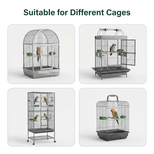 Trinkrittey Bird Cage Seed Catcher, Universal Bird Cage Seed Catcher Guard Adjustable Parrot Nylon Mesh Net Cover for Round Square Cages Parrot Parakeet African Macaw(Daisy-White, 15.7" x87")