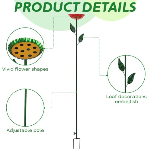 DREAMSOUL 4 Pack Bee Watering Station, Small Bird Bath for Bees Butterflies | Solid Metal Material, Compact Small Size, Durable Metal Stake Build, Ideal for Pollinator Gardens - size: 4PCS-A