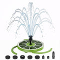 AISITIN 3.5W Solar Fountain with1500mAh Battery, Anti-Drift Bracket | Solar Water Pump with 8 Nozzles, Solar Powered Floating Fountain for Outdoor Garden, Birdbath, Pond, Fish Tank - Dark Green - color: Dark Green