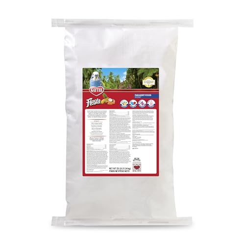Kaytee Fiesta Parakeet Bird Food, Nutritious and Fun Blend, Supports Skin, Feather, Digestion, Brain and Heart Health, Bird Seed Mix, 25 Pounds - size: 25 Pound (Pack of 1)
