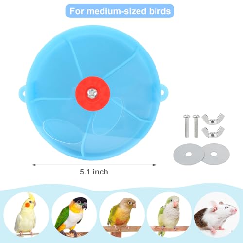 Bird Creative Foraging System Wheel Seed Food Ball Rotate Training Toy for Small and Medium Parrots Parakeet Cockatiel Conure (Blue) - color: Blue