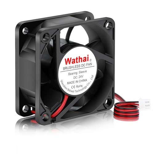 Wathai 60mm 24V DC Brushless Cooling Fan 24volt 2Pin 6025 for DIY Exhaust | 60x60x25mm High Speed Brushless Computer Case Fan for Amplifier，RV Fridge, Solar Battery Box, Server Ventilation - style: 24V Sleeve 60mm