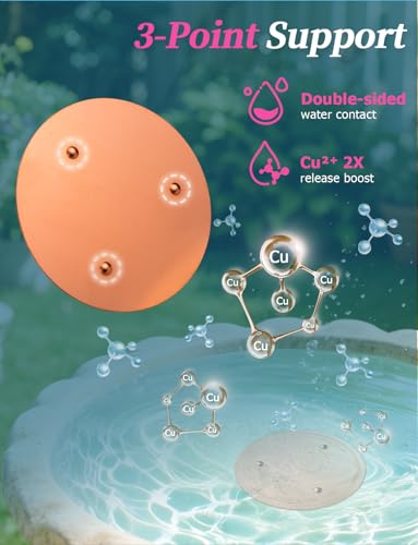 Mellbree 2-Pack Bird Bath Purification Disk, 99.99% Pure Copper Disc Cleaner Safe for Outdoor Bird Bath, Solar Fountains and Concrete Bowls - Bird-Safe Gift for Bird Lovers 0.6mm (Sunflower Pattern) - color: Copper-Sunflower