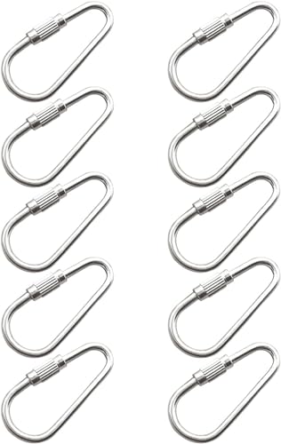 10 Pcs Silver Parrot Toy Hook Stainless Steel Parts Heavy Duty Metal Hooks Suitable for Most Bird Or Small Animal Hanging Toys Parrot Metal Stainless Steel Parts