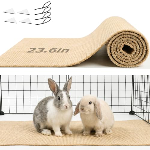 Rabbit Scratcher Mat - DIY Trimmable Self-Adhesive Bunny Scratch Pad Roll, Small Animal Scratching Rug for Cage, Biting, Sleeping & Nesting,Safe Scratch Mat for Rabbits & Small Pets (15.7x23.6 inch) - size: 15.7x23.6 inch