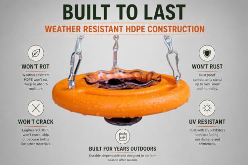 Oriole Bird Feeder, 6 Inch Orange Fruit Jelly Feeder, Baltimore Oriole Hanging Design (2)