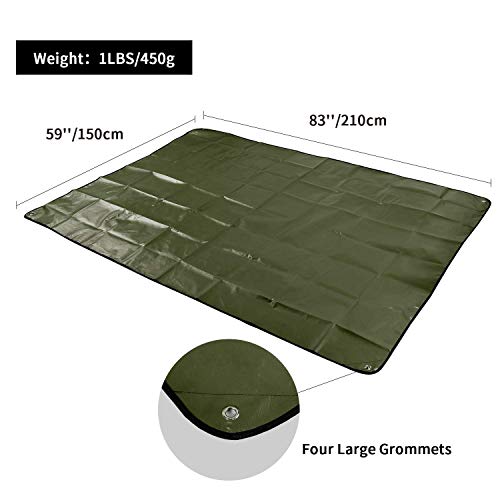 Insulated Tarp, Multipurpose Emergency Thermal Tarps, Waterproof All Weather Heavy Duty Heat Reflective Survival Blanket for Camping Hiking, Green - color: Green 83''x59''