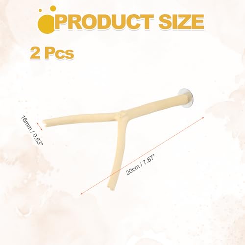 MECCANIXITY Natural Wooden Bird Branch, Length 7.9'' Dia 16mm, Wooden, Natural Bird Perches Peeled Intended for Cockatiels/Budgies/Parakeets, Pack of 2