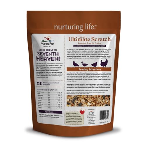 Manna Pro 7-Grain Ultimate Chicken Scratch Treat, Non-GMO, 10 lb Bag | 7-Grain Scratch Treat Blend, Non-GMO Ingredients, Natural Multigrain Recipe, For Chickens, Hens & Backyard Flocks