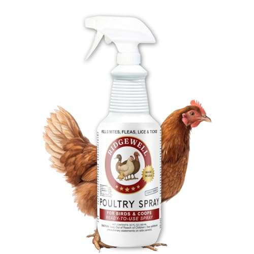 Poultry Chicken & Coop Spray 32 oz | Kills Mites, Fleas, Lice & Ticks | Clove & Cottonseed Essential Oils | Use on Chicks* & Laying Hens | No Egg Withdrawal | Made in USA