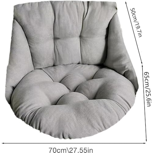 Hammock Chair Cushion, Hanging Basket Egg Chair Cushion Round Seat Thick Nest Back Pillow for Patio Garden Swing Chair Seat Pads (Only Pads) (Gray) - color: Grey