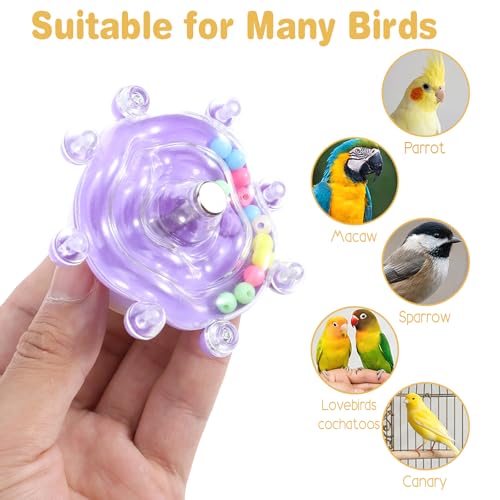 2 Pcs Bird Toys for Parakeets Colorful Budgie Toys Interactive Bird Cage Parrot Cockatiel Toy for Parakeets Cockatiels Conures Cage Small Birds Chewing Exercise Entertainment