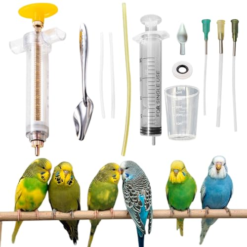 Baby Bird Feeding Syringe Kit,Hand Feeding Syringe for Birds,Pet Syringe Feeding Tool, Parrot Feeding Tubes Set for Small Baby Birds Pet Kittens (D) - color: D