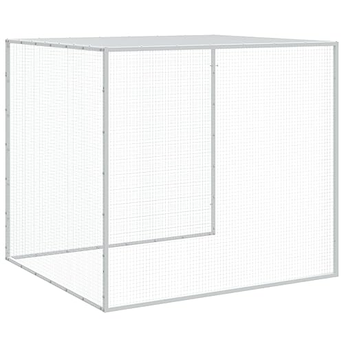 Galvanized Steel Chicken Cage with Roof 79.9"x38.6"x35.4" Anthracite Metal Animal Hutch for Indoor Outdoor Use, Rabbit Coop Duck Pen with Extension Cage and Lockable Door - size: 79.9" x 38.6" x 35.4" (L x W x H)