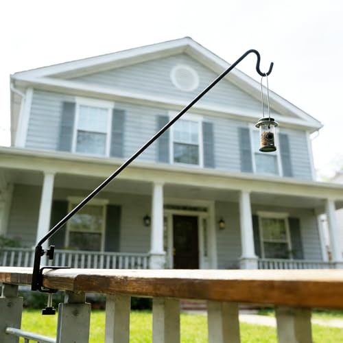 ERYTLLY Heavy Duty Deck Hook, Extensible and Adjustable Deck Hook with 2" Non Slip Horizontal Clamp for Hanging Bird Feeder, Plants, Suet Baskets,Wind Chimes,Lanterns and More - size: Deck Hook - Adjustable Length - 1 Pack