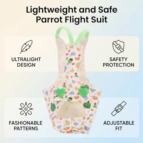 Haofy Parrot Flight Suit Lightweight Adjustable Bird Harness with Backstrap Design Safe Escape Proof for Outdoor Travel Cute Parrot Outfit Wings Free Movement (Style 1) - size: Style 1