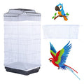 Bird Cage Seed Catcher, Large Airy Gauze Seeds Bird Cage Cover Guard Adjustable Bird Cage Cover Birdcage Seed Feather Catcher Universal Birdcage Parrot Bird Nylon Mesh Net Cover(XL-118x32 in, White) - color: White, size: X-Large