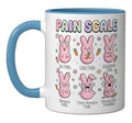 Funny Nursing Bunny Eggs Medical Pain Scale Easter Nurse Ceramic Mug, Blue/White - color: Blue/White