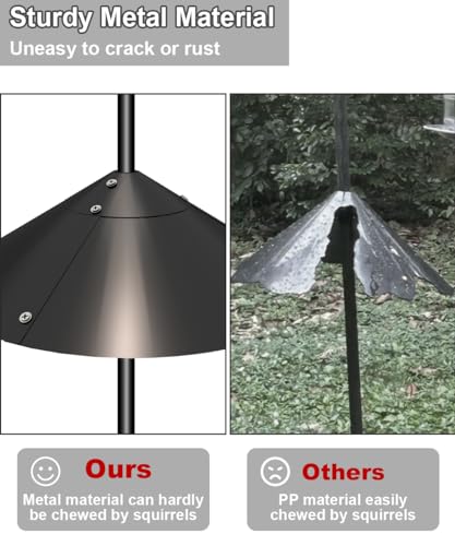 Metal Squirrel Baffle for Bird Feeder Pole, Outside Pole Mount Bird House Guard for Outdoor Shepherd’s Hook, 19 Inch, 1 Pack - size: Buckle-1pcs