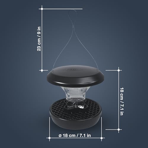 SWISSINNO Smart Birds “Chur” Squirrel-Resistant Bird Feeder – Hanging Feeder with Solid Metal Base and Dual Perches – Durable ASA + PC Plastics – Easy to Clean and Refill