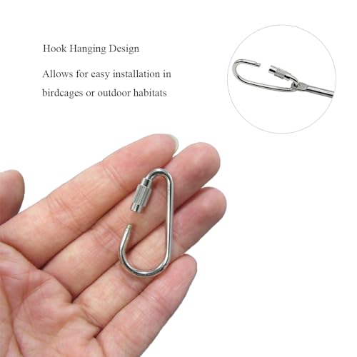 2pcs Hanging Bird Treat Skewer Parrot Fruit Feeder, 10.2 Inch Stainless Steel Bird Fruit Fork Food Holder Foraging Toy for Parrot Parakeet Conure, LXLVOUEG - size: Ring-10.2inches-2P