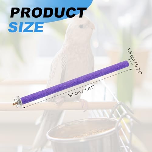 Bird Perch Stand, Colorful Paw Grinding Stick, Wood Rough-surfaced Perch Parrot Stand 30 x 1.8 Cm, (Purple, 2 Pcs), Intended for Home/Animal Parks/Pet Stores - color: Purple, size: 30 x 1.8 cm / 11.81 x 0.71 inch