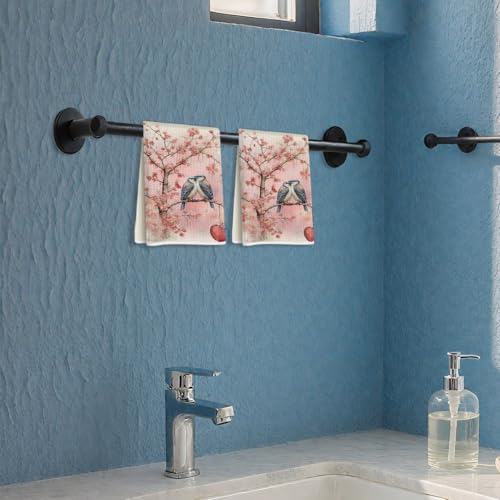 2 Pcs Bird Kitchen Towels Decorative Flower Hand Towels | Absorbent Microfiber Dish Cloth, Artistic Waffle Soft Hand Towels for Farmhouse, Home, Bathroom, Housewarming Gifts - color: Multi 1256
