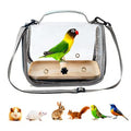 Clear Small Pet Travel Carrier with Perch & Tray – Breathable Mesh Bird Parrot Hamster Rabbit Squirrel Portable Bag (Grey) - color: Grey