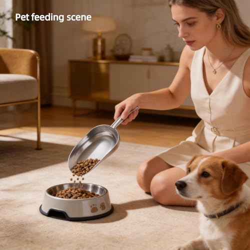 Cast Aluminum 5oz Utility Scoop, Round Bottom Multi-Purpose Ice Scooper with Finger Groove Handle,Food Grade Solid Conical Scoop for Ice Maker Flour Cereal Popcorn Pet Food - size: 5oz