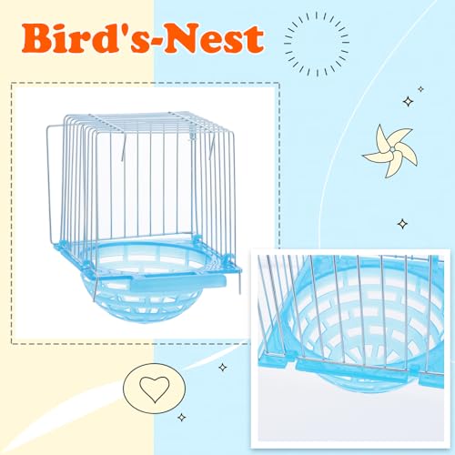 4 Pack Bird Hatching Nest Canary Cage Breeding Nest Parrot Shelter Bowl Pearl breeding Box with Barbed Wire Partition