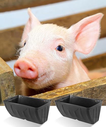 Chicken Feeder, 2 Pack, Poultry Feeders and Waterers, Hanging Goat Feeder, Livestock Fence Feeder, Feed Trough and Waterer Bucket with Clips, Black - color: 2 Pack Black