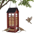 Rectangular Hanging Bird Feeder for Outdoor Use, Metal Bird Feeder with Multiple Feeding Ports, Seed Feeder for Wild Birds, Garden Yard Patio Bird Feeder