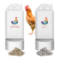Chicken Grit and Oyster Shell Feeder,Metal Automatic Chicken Feeder,Chicken coop Accessories Poultry feeders, Suitable for Quail, Pigeons, Doves, Chicks, and Adult Chickens（2 Pcs White）