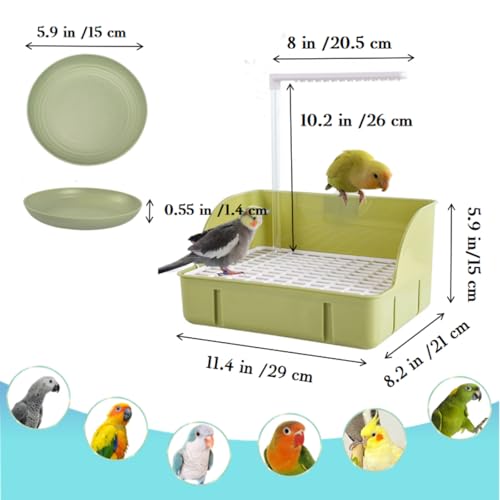 Oncpcare Automatic Fountain Bird Shower Bath with USB Pump, Parakeet Bath Bowl Waterfall Circulating Bird Large Bathtub - Electric Parrot Water Bathtub - for Birdcage, Indoor, Outside, Garden (Blue) - color: Blue