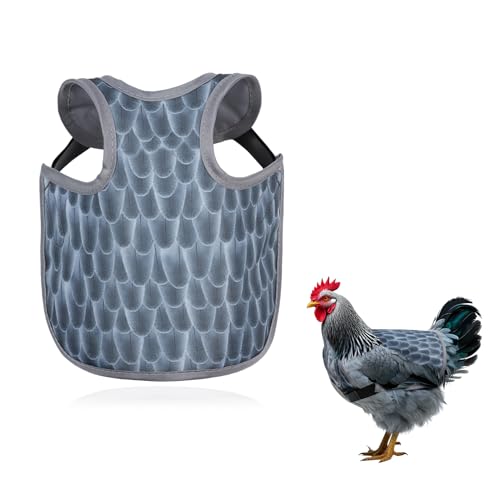 Chicken Saddle for Hens - Chicken Aprons for Hens With Adjustable Straps, Chicken Aprons & Vest Jacket for Hens - style: Grey Feather