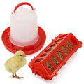 Chick Feeder and Waterer Set,Automatic 1L Hanging Chicken Waterer and Plastic Flip Top Chick Feeder for Baby Chicks,Ducks,and Quail,Brooder Starter Kit