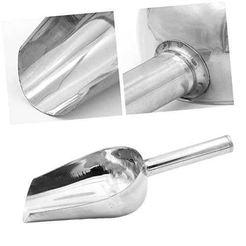 Cabilock Stainless Steel Farm Feeding Scoop 9.25 Inch Multi-Purpose Livestock Feed Shovel with Ergonomic Handle for Grain Rice Ice Sugar Flour