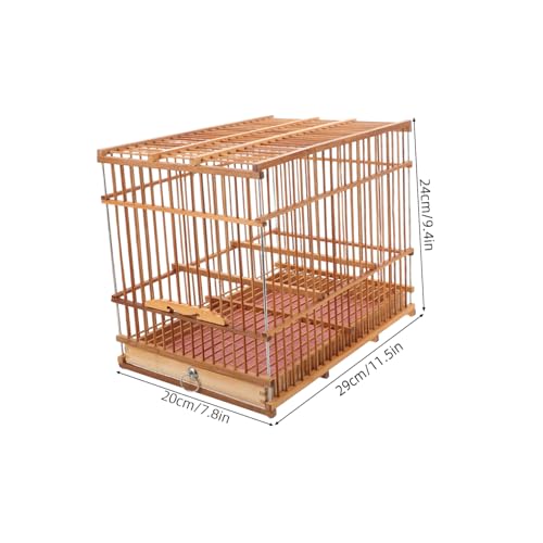 Hemoton Portable Lightweight Bamboo Bird Cage for Small Parrots Eco-Friendly Handwoven Bird Carrier with Unique Design for Travel and Outdoor Use