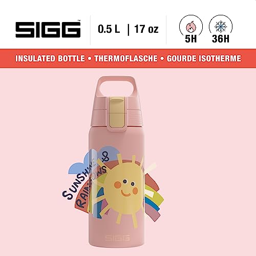 SIGG - Insulated Kids Bottle - Shield One Therm - For Carbonated Beverages - Dishwasher Safe - Stainless Steel - 17 Oz - color: Sunshine