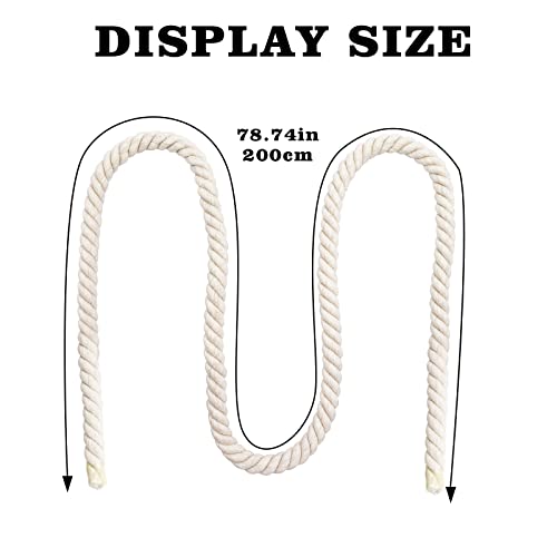 78.7 Inches Cotton Climbing Rope Toy, Lengthen and Bold Bird Ladder Bridge, Swing Toys, Pet Cage Accessories for Parakeets, Cockatiels, Macaw, African Grey Parrot