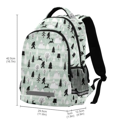 Kids Bigfoot Backpack for Boys Girls School Bags | Elementary Middle, Travel Daypack Lightweight Waterproof with Reflective Strip - color: Bigfoot
