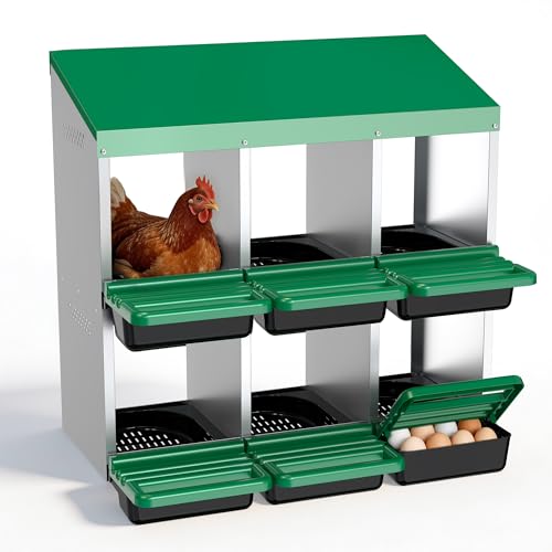 Eggluuz Chicken Nesting Box, 6 Compartments Egg Laying Nests Boxes for Hens - size: 6 Holes