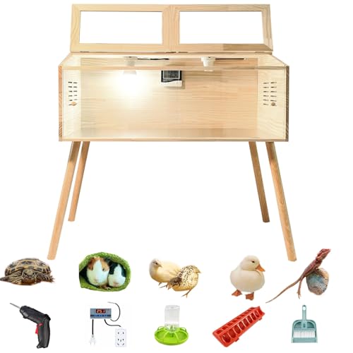 Brooder Box for Chicks, Kit with Heat,Chick Brooder Box with Sliding Door,with Thermostat,Table Legs, Temperature and Humidity Meter,Suitable for Quails/Chicks/Ducks/Quails/Hamsters (40×16×16 inches) - color: 40×16×16 inches
