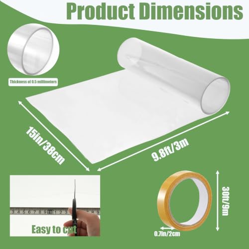 15in x 9.8ft Smooth Squirrel Baffle for Bird Feeder Poles,Bird Feeder Pole Guards,Squirrel Guard Protector with Strong Double-Sided Tape, Tree Trunk Pole Wrap for Prevention Climbing
