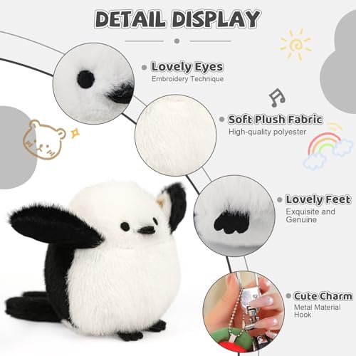 Bird Stuffed Animal Realistic Cute Tit Bird Plush Backpack Pendant Simulation 4.3" Toy Plush Suitable Christmas Birthday Valentine's Day Gift for Kids - color: Tit