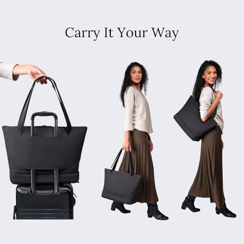 Knack Expandable Laptop Tote Midnight Black | Expands from 18L to 26L to organize whatever your day requires. - color: Midnight Black, style: Laptop Tote